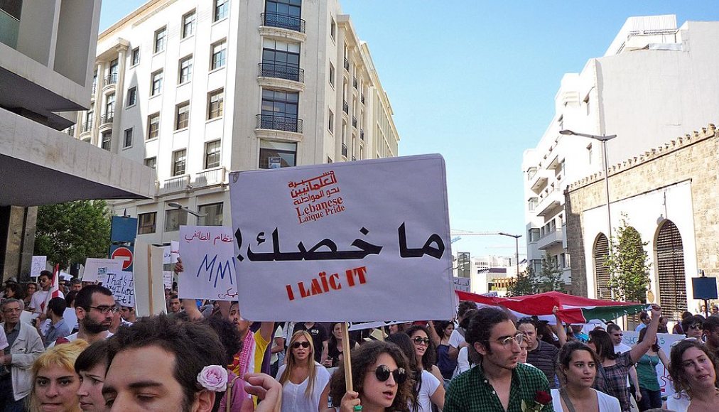 Une manifestation en faveur de la laïcité au Liban en 2010 / ©Wikimedia Commons/Shakeeb Al-Jabri/CC BY-SA 2.0